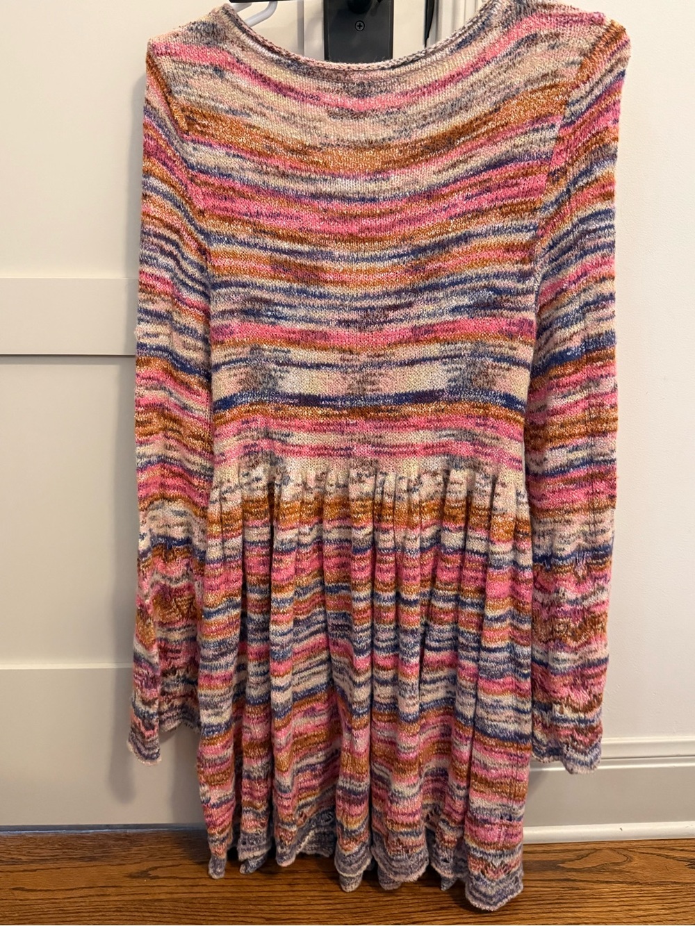 Free People Pink Multi-Stripe Scoop-Neck Long Sleeve Dress - Picture 5 of 6